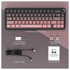 ATTACK SHARK X66 Wireless Gasket Mechanical Keyboard, Bluetooth 2.4G Type-C, 60% ANSI, Hot-Swap, RGB, 3000mAh, Blackberry