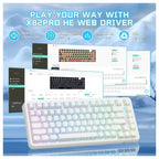 ATTACK SHARK X82PRO HE Wireless Rapid Trigger Gaming Keyboard, Hall Effect Magnetic Switch, 0.01mm Adjustable Actuation, 8Khz Polling Rate, Hot-Swap, RGB, White Contours