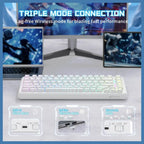 ATTACK SHARK X82PRO HE Wireless Rapid Trigger Gaming Keyboard, Hall Effect Magnetic Switch, 0.01mm Adjustable Actuation, 8Khz Polling Rate, Hot-Swap, RGB, White Contours