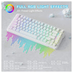 ATTACK SHARK X82PRO HE Wireless Rapid Trigger Gaming Keyboard, Hall Effect Magnetic Switch, 0.01mm Adjustable Actuation, 8Khz Polling Rate, Hot-Swap, RGB, White Contours