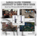 Attack Shark X82 Pro HE Mechanical Gaming Keyboard, Tri-Mode 2.4G Wired BT, 8K Polling Rate, Hall Effect Magnetic Switch, 5000mAh, White Comic