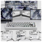 Attack Shark X82 Pro HE Mechanical Gaming Keyboard, Tri-Mode 2.4G Wired BT, 8K Polling Rate, Hall Effect Magnetic Switch, 5000mAh, White Comic