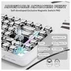 Attack Shark X82 Pro HE Mechanical Gaming Keyboard, Tri-Mode 2.4G Wired BT, 8K Polling Rate, Hall Effect Magnetic Switch, 5000mAh, White Comic