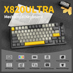 ATTACK SHARK X820 Ultra Tri-Mode Gasket Mechanical Keyboard, 75% ANSI, TFT Display and Knob, Hot-Swappable, RGB, Star Black