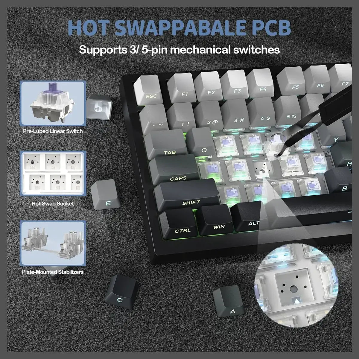 Attack Shark X820 Ultra Wireless Mechanical Keyboard 75% Moonlight Gradient