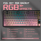 Attack Shark X87 Wireless Mechanical Keyboard, 2.4GHz USB-C Bluetooth, Hot Swappable, RGB Backlit, 4000mAh, Blackberry