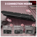 Attack Shark X87 Wireless Mechanical Keyboard, 2.4GHz USB-C Bluetooth, Hot Swappable, RGB Backlit, 4000mAh, Blackberry