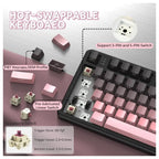 Attack Shark X87 Wireless Mechanical Keyboard, 2.4GHz USB-C Bluetooth, Hot Swappable, RGB Backlit, 4000mAh, Blackberry