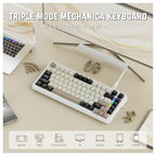 Attack Shark M86 Wireless Mechanical Keyboard 75% Tri-Mode BT5.0 2.4GHz USB-C Hot Swappable RGB Backlit Cheese White