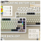Attack Shark M86 Wireless Mechanical Keyboard 75% Tri-Mode BT5.0 2.4GHz USB-C Hot Swappable RGB Backlit Cheese White