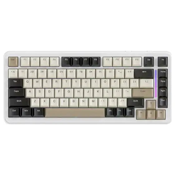 Attack Shark M86 Wireless Mechanical Keyboard 75% Tri-Mode BT5.0 2.4GHz USB-C Hot Swappable RGB Backlit Cheese White