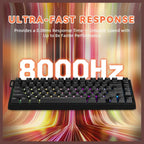 Attack Shark R82 HE Rapid Trigger Wired Mechanical Gaming Keyboard, 8K Polling, 0.005mm RT Accuracy, 256K Scan Rate, 5 Layer Sound Damped, Black
