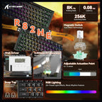 Attack Shark R82 HE Rapid Trigger Wired Mechanical Gaming Keyboard, 8K Polling, 0.005mm RT Accuracy, 256K Scan Rate, 5 Layer Sound Damped, Black