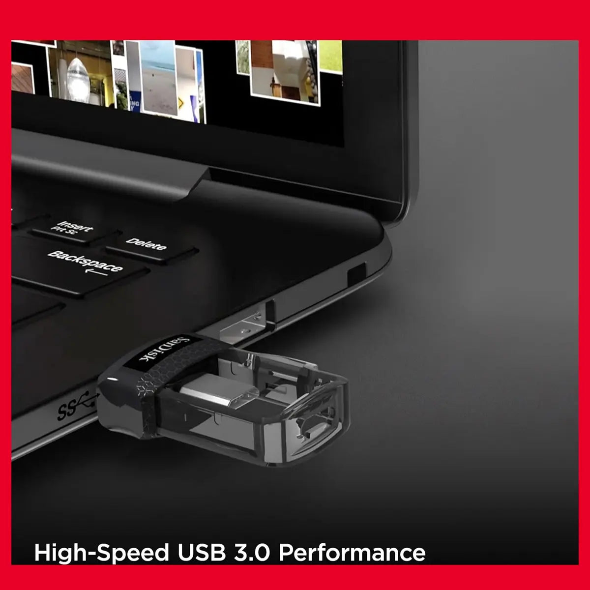 SanDisk Ultra Dual Drive M3.0 128GB Flash Drive, USB 3.0 Micro-USB, Up To 130MB/s Black-Gray SDDD3-128G-G46