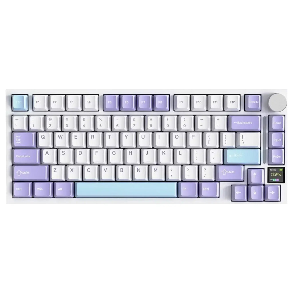 Attack Shark X820 Ultra Wireless Mechanical Keyboard, 75% Hot Swappable, BT 2.4G Wired, RGB, PBT Keycaps, Starlight White