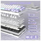 Attack Shark X820 Ultra Wireless Mechanical Keyboard, 75% Hot Swappable, BT 2.4G Wired, RGB, PBT Keycaps, Starlight White