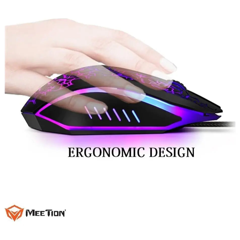 MEETION M930 Gaming Mouse Wired Optical 7200 DPI 6 Button Ambidextrous Black