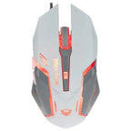 Meetion M915 6D Optical Backlit Wired Gaming Mouse, Up To 6400 DPI, White