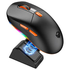 Meetion GW38 Wireless Tri-Mode Mouse With Magnetic Charging Dock, Up To 8000 DPI, 1000Hz, Black