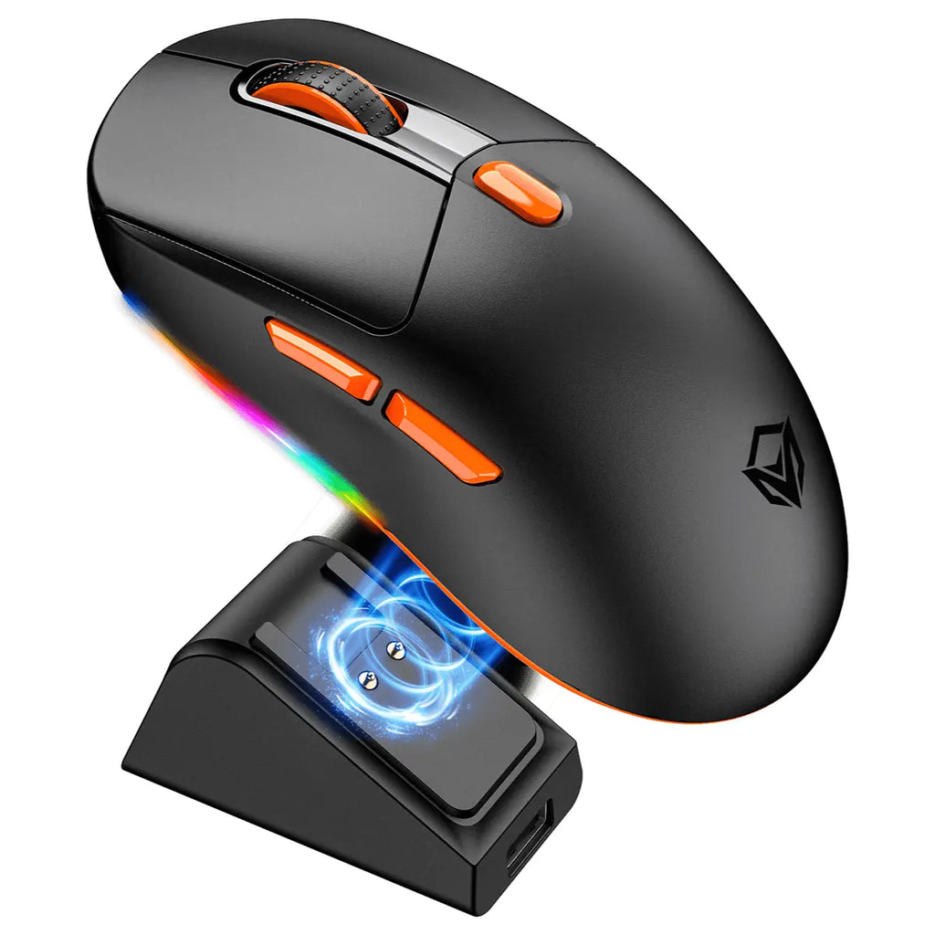 Meetion GW38 Wireless Tri-Mode Mouse With Magnetic Charging Dock, Up To 8000 DPI, 1000Hz, Black