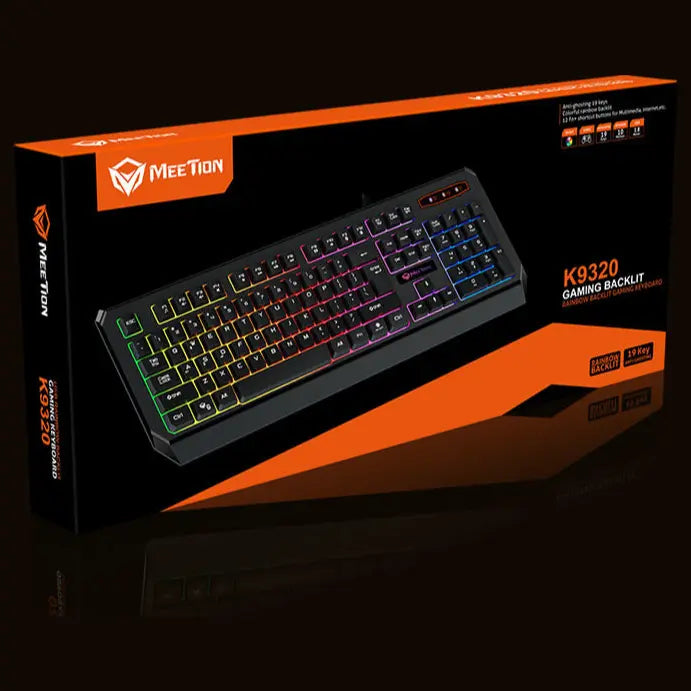 Meetion K9320 Waterproof Backlit Wired Gaming Keyboard Black