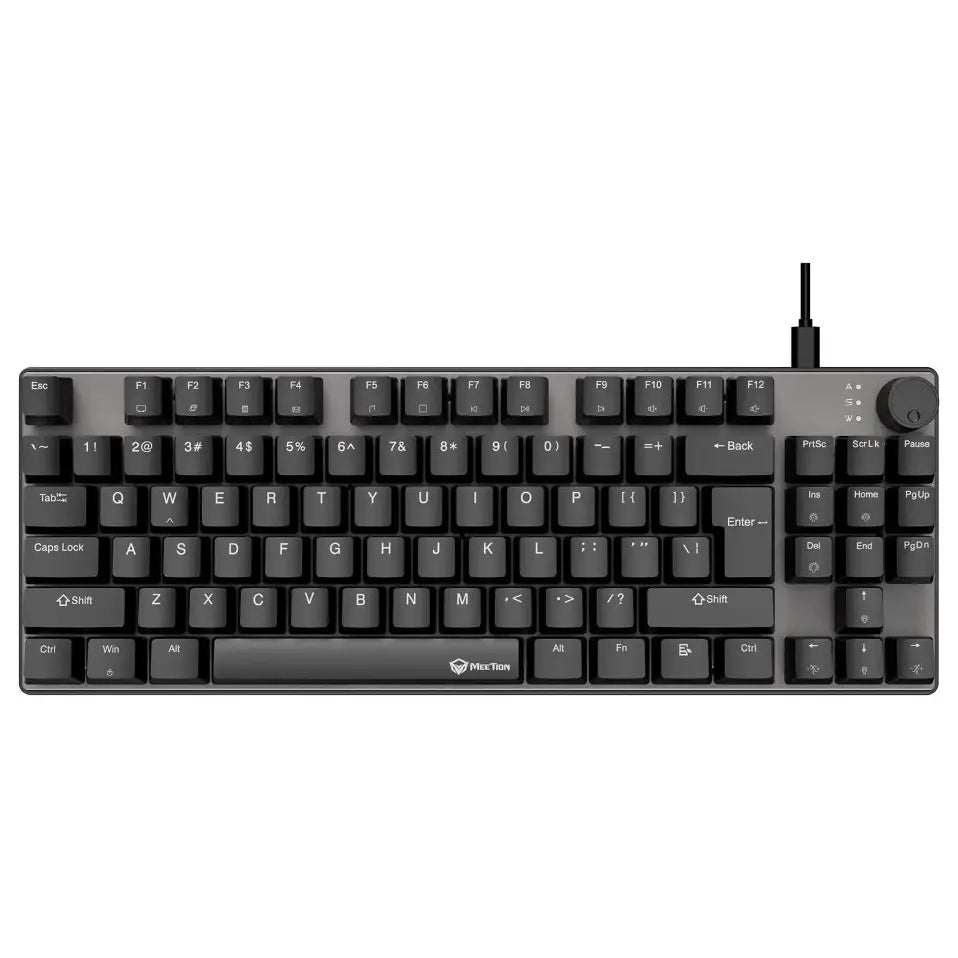 Meetion MK008 Pro Mechanical Gaming Keyboard, 87-Key TKL, RGB Backlight, Hot-Swappable Switches, Black