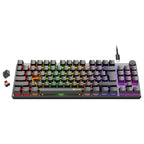 Meetion MK008 Pro Mechanical Gaming Keyboard, 87-Key TKL, RGB Backlight, Hot-Swappable Switches, Black
