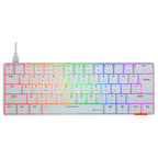 Meetion MK005 Wired 60% Mini Mechanical Keyboard, USB-C, RGB LED Backlight, OUTEMU Blue Switches, White