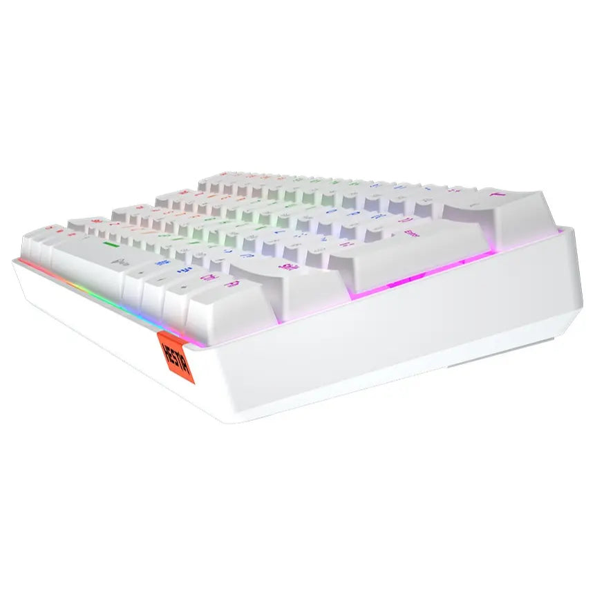 Meetion MK005 Wired 60% Mini Mechanical Keyboard, USB-C, RGB LED Backlight, OUTEMU Blue Switches, White