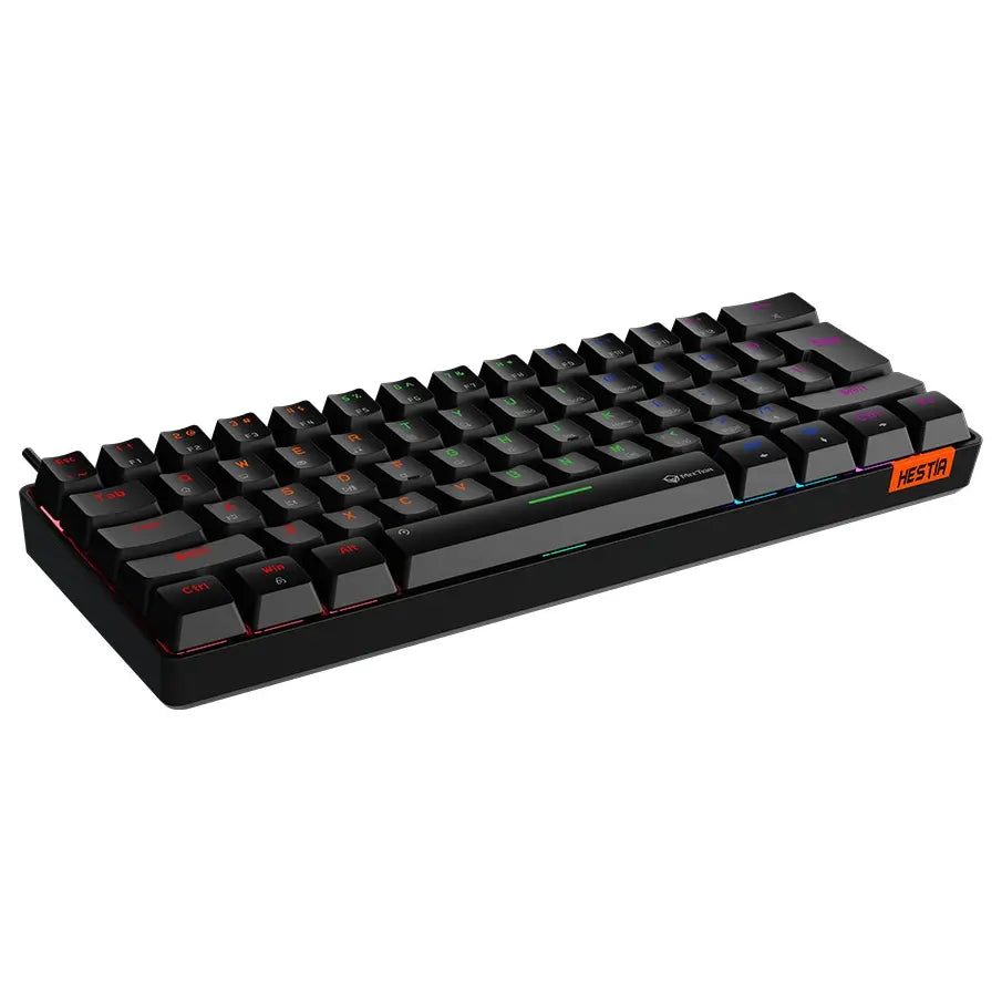 Meetion MK005 60% Mini Mechanical Keyboard, OUTEMU Blue Switches, RGB LED Backlight, USB-C Wired, Black