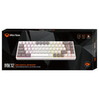 Meetion MK12 Mechanical Keyboard, Tri-Mode USB-C 2.4GHz Wireless Bluetooth 5.0, 68-Key, Hot-Swappable, RGB, White