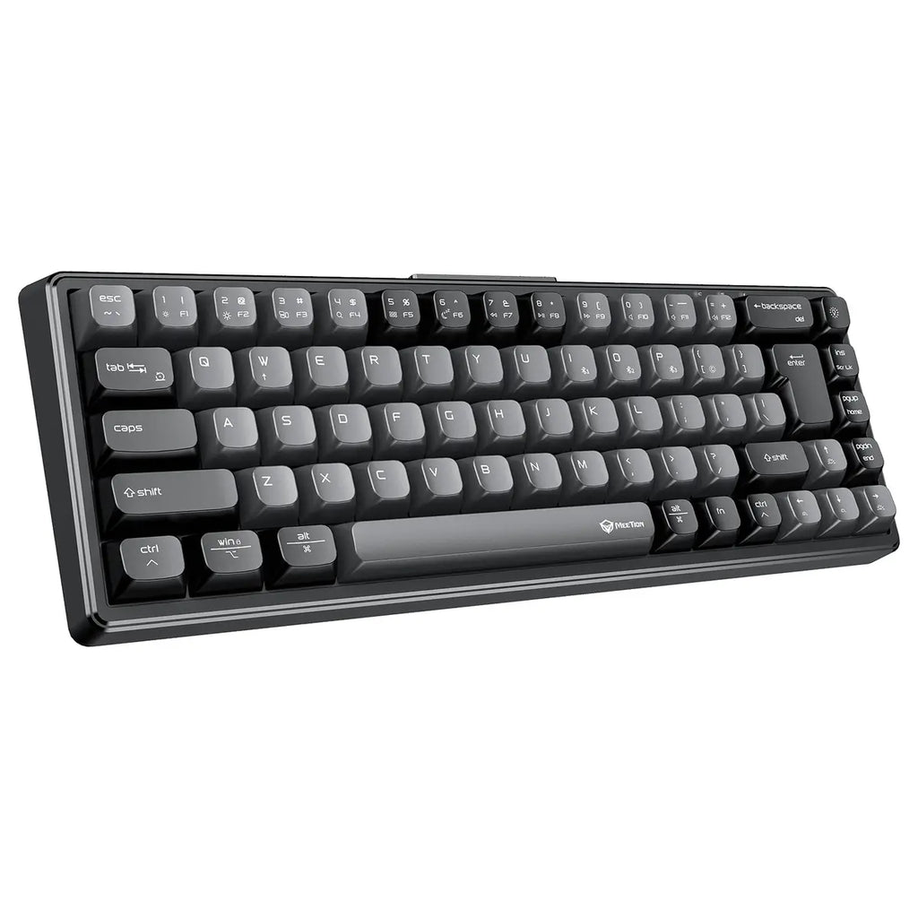Meetion MK12 Mechanical Keyboard, 65% Layout, Tri-Mode Connection, Full Key Hot-Swap, Black