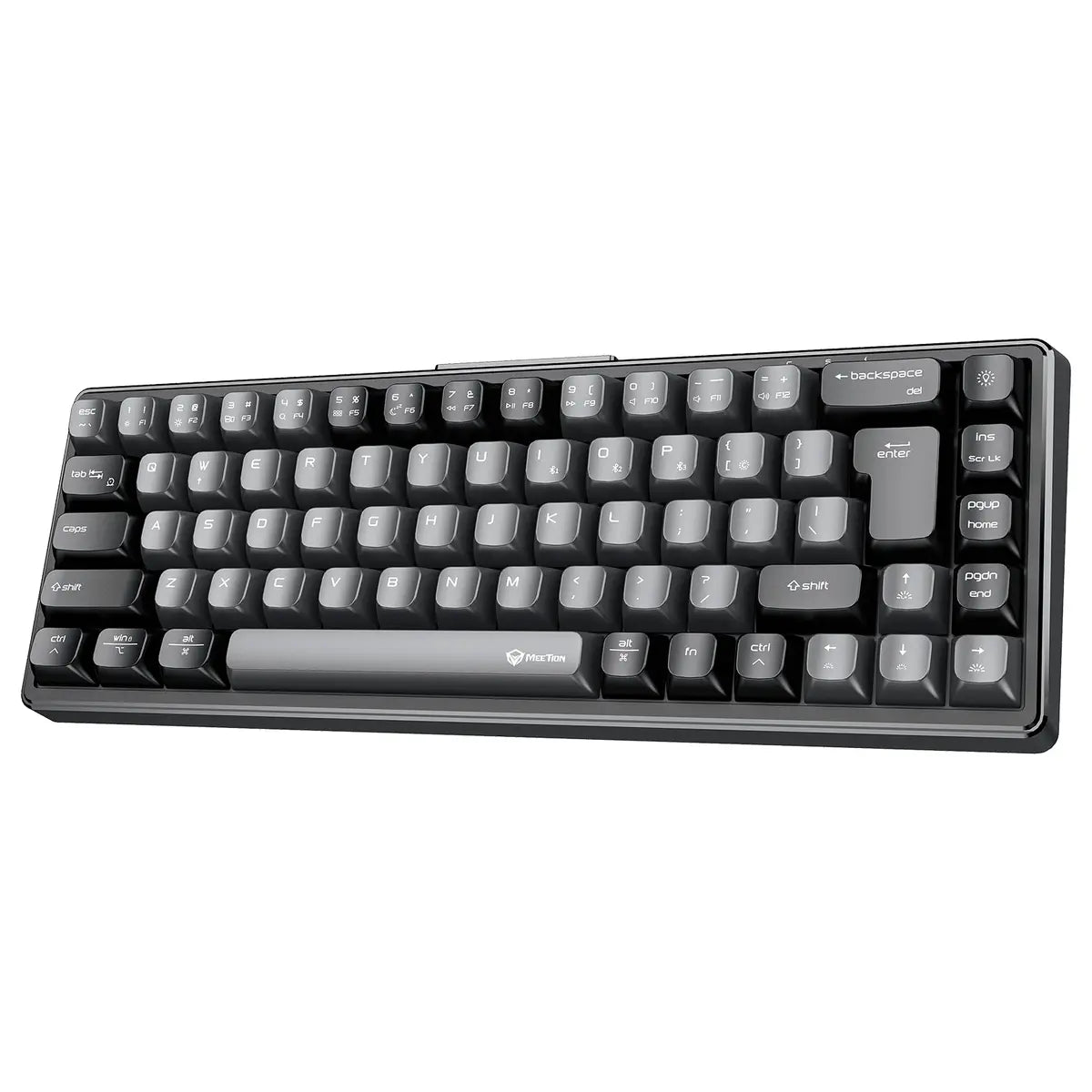 Meetion MK12 Mechanical Keyboard, 65% Layout, Tri-Mode Connection, Full Key Hot-Swap, Black