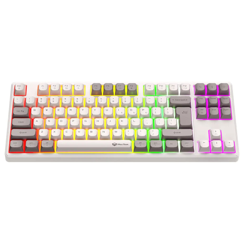 Meetion MK14 87-Key Triple-Mode Wireless RGB Mechanical Keyboard, White