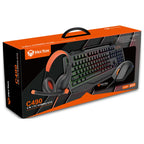 Meetion C490 4 In 1 PC Gaming Kit, Keyboard Mouse Headset Mouse Pad, 2400 DPI, USB, 3.5mm