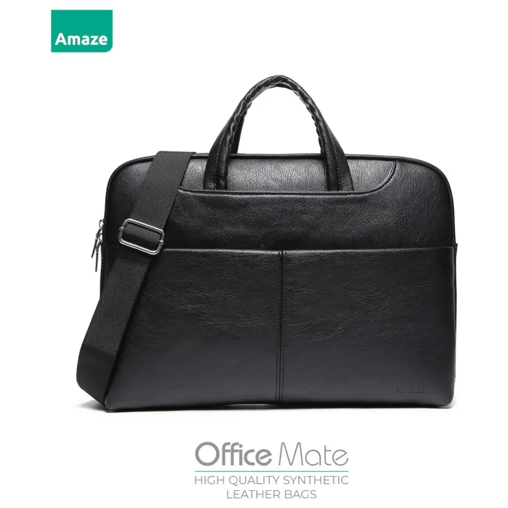Amaze Office Mate Laptop Bag, Synthetic Leather, For 15' To 16' Laptops, A920 Black
