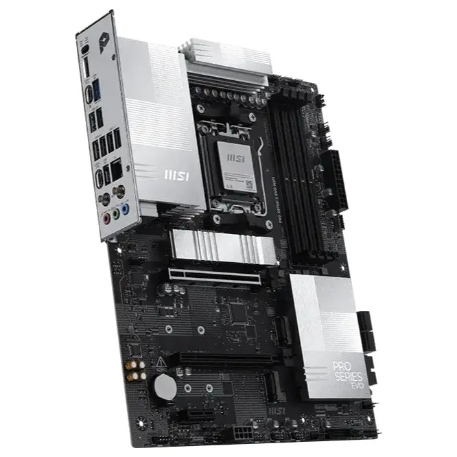 MSI Pro X870E-S EVO WIFI Motherboard AM5 ATX, DDR5 8200+MT/s, Wi-Fi 7, 5G LAN, USB4, Silver