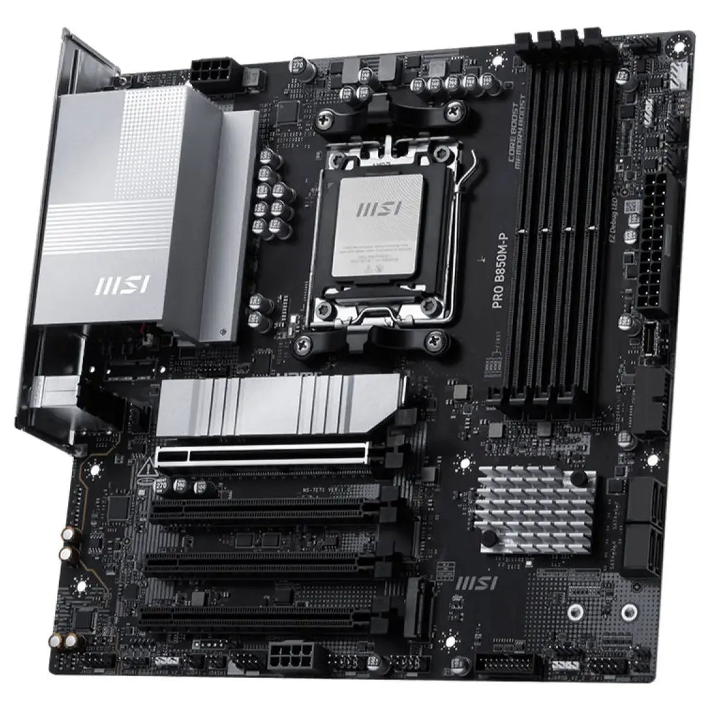 MSI Pro B850M-P Motherboard, AMD B850, AM5, Micro ATX, DDR5 8200+MT/s, PCIe 5.0, 5G LAN