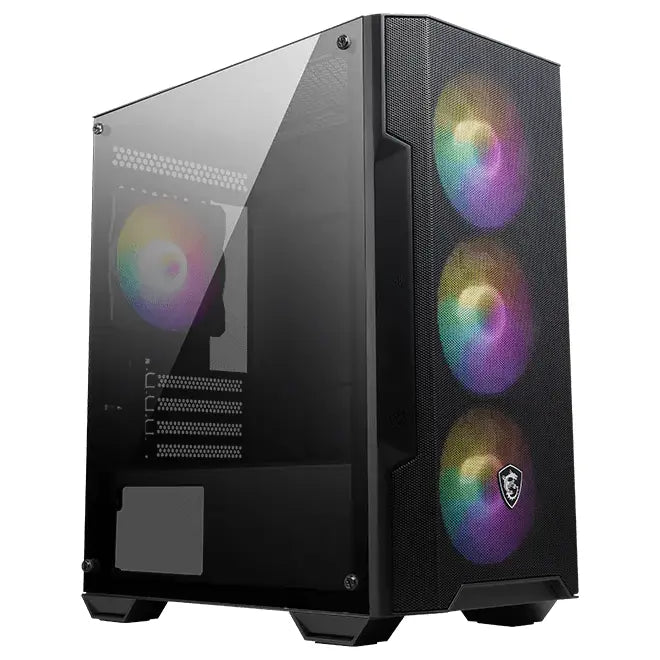 MSI MAG Forge M100A Micro-ATX Tower Gaming PC Case, USB 3.2, 4x120mm Auto-RGB Fans, Black
