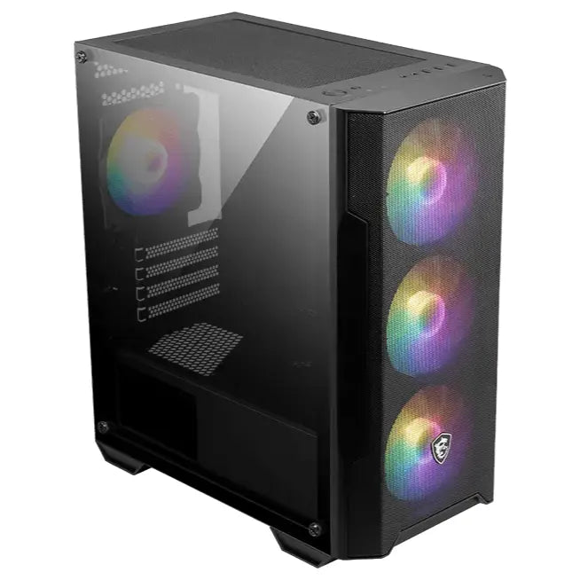 MSI MAG Forge M100A Micro-ATX Tower Gaming PC Case, USB 3.2, 4x120mm Auto-RGB Fans, Black