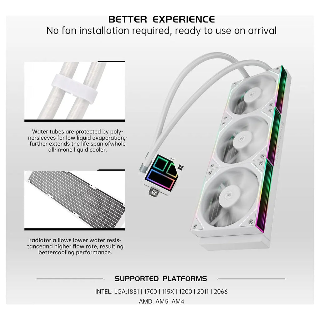 Thermalright Frozen Infinity 360 AIO ARGB CPU Liquid Cooler 2000RPM PWM White