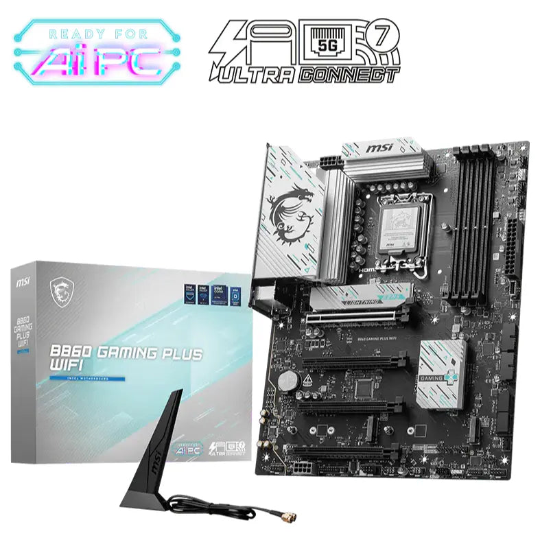 MSI B860 GAMING PLUS WIFI Motherboard LGA1851, DDR5 8800MT/s, Thunderbolt 4, 5G LAN, Wi-Fi 7
