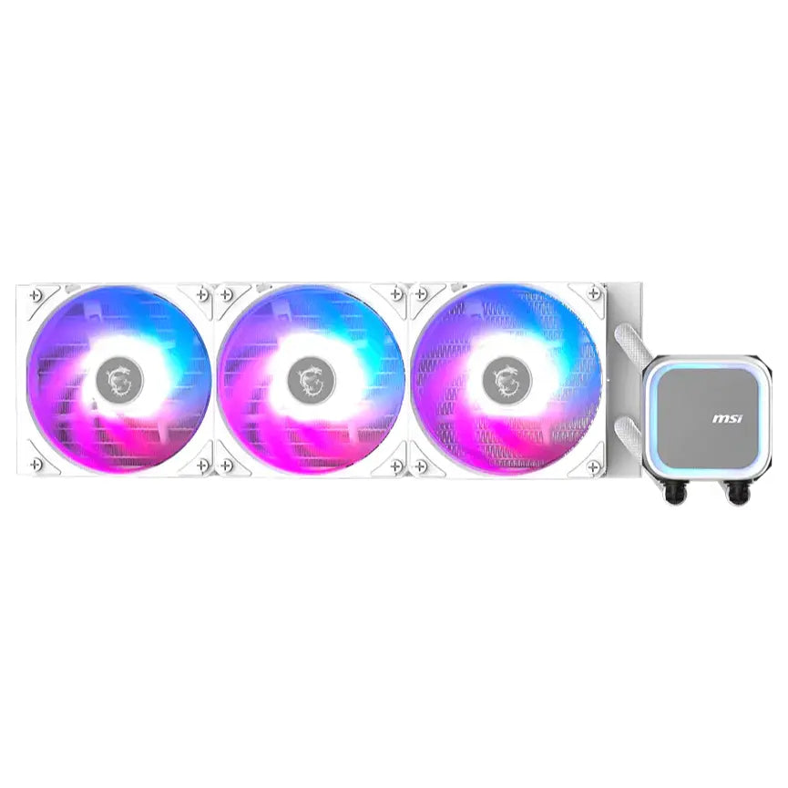 MSI MAG CORELIQUID A13 360 AIO ARGB CPU Liquid Cooler 360mm Radiator Triple 120mm ARGB PWM Fans White