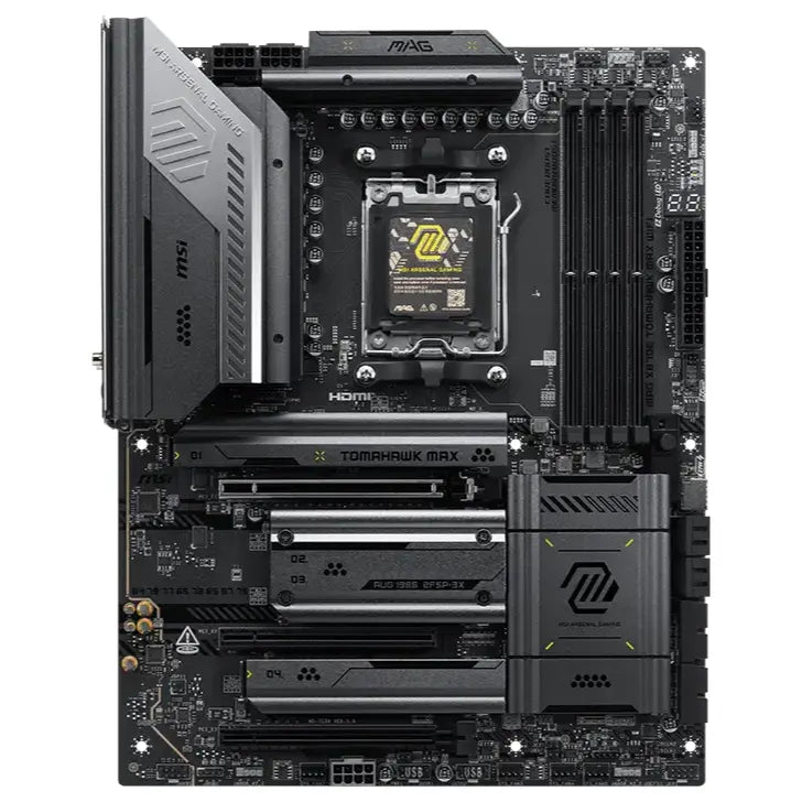 MSI MAG X870E Tomahawk Max WiFi Motherboard ATX, AMD Ryzen 9000/8000/7000, DDR5 8400+MT/s OC, PCIe 5.0, M.2 Gen5, Wi-Fi 7, 5G LAN
