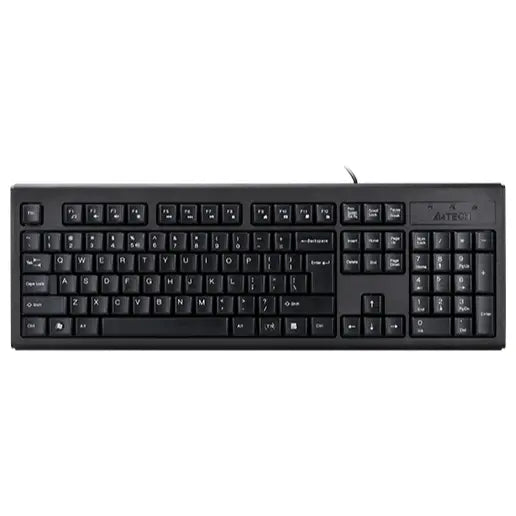 A4Tech KR-83 ComfortKey FN Keyboard, FN Hot Keys, Laser Inscribed Keys, Adjustable Height, Drain Holes Design, Large Enter Key, Black
