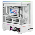 Thermalright TL-M10W Vision LCD Screen Mid-Tower Micro-ATX Gaming Case, 4x ARGB Fans, Tempered Glass, Up To 360mm Radiator, 9.16' LCD Display Screen, White