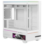 Thermalright TL-M10W Vision LCD Screen Mid-Tower Micro-ATX Gaming Case, 4x ARGB Fans, Tempered Glass, Up To 360mm Radiator, 9.16' LCD Display Screen, White