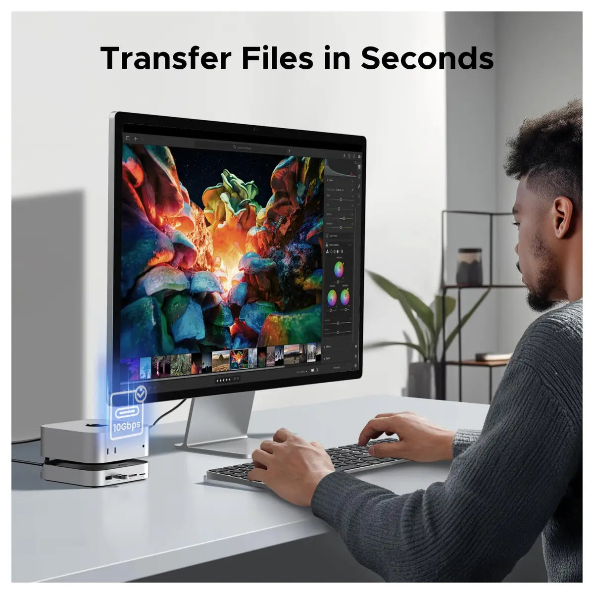 UGREEN Mac Mini M4 Dock With 4K 144Hz Display Port and SSD Enclosure, 8TB, 10Gbps, 4K 240Hz DP, USB-A and USB-C, SD and TF, Audio, 65488