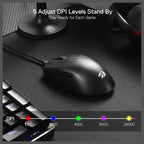 Redragon M996 K1NG Wired Gaming Mouse, 8000Hz, 26000 DPI, 5 Programmable Buttons, Dynamic RGB Lighting
