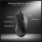 Redragon M996 K1NG Wired Gaming Mouse, 8000Hz, 26000 DPI, 5 Programmable Buttons, Dynamic RGB Lighting
